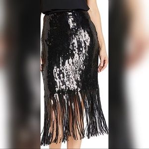 Fringe sequin skirt
